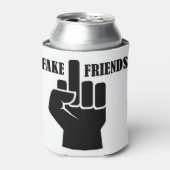 Middelvinger Fake Friends Blikjeskoeler (Blikje Voorkant)
