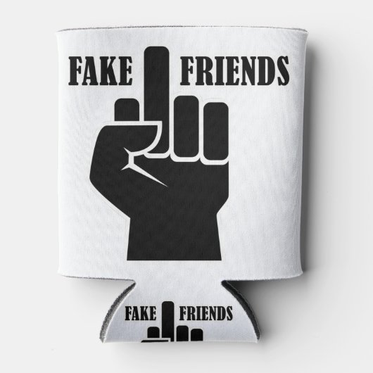Middelvinger Fake Friends Blikjeskoeler (Voorkant)