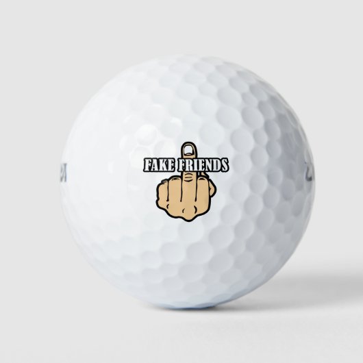 Middelvinger Fake Friends Golfballen (Voorkant)