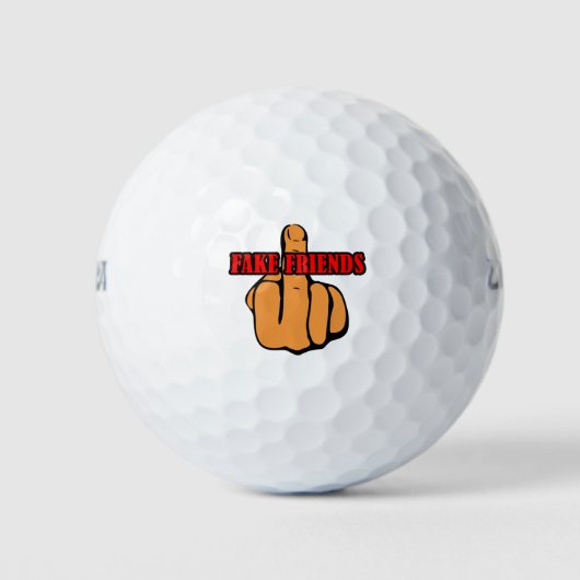 Middelvinger Fake Friends Golfballen (Voorkant)