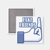 Middelvinger Fake Friends Magneet (Voorkant / Achterkant)