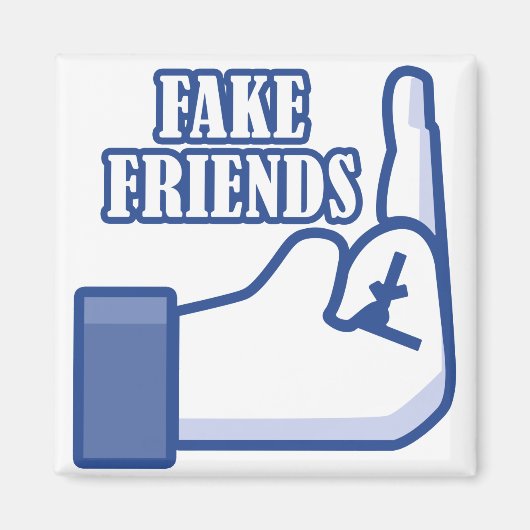 Middelvinger Fake Friends Magneet (Voorkant)