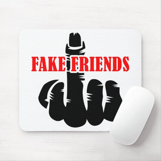 Middelvinger Fake Friends Muismat (Met muis)