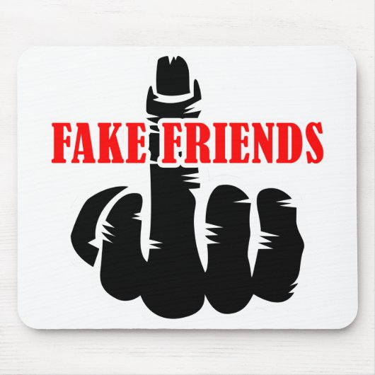 Middelvinger Fake Friends Muismat (Voorkant)
