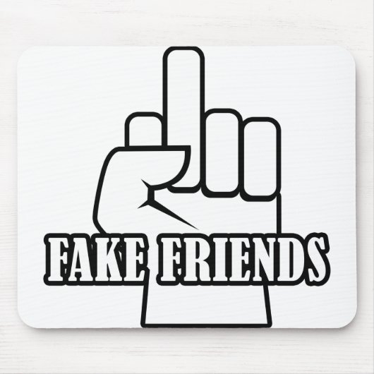 Middelvinger Fake Friends Muismat (Voorkant)