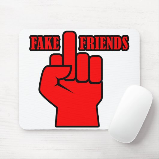 Middelvinger Fake Friends Muismat (Met muis)