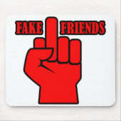 Middelvinger Fake Friends Muismat (Voorkant)