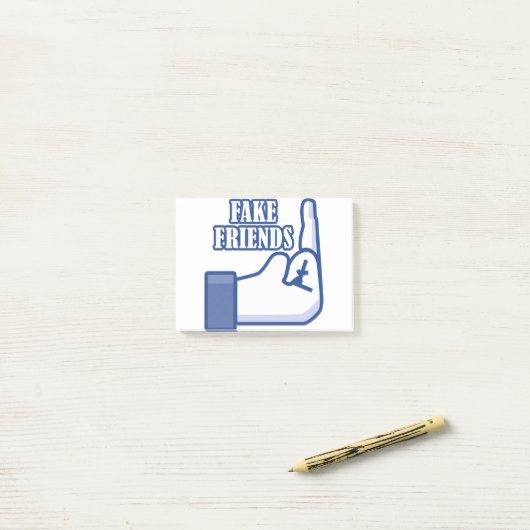 Middelvinger Fake Friends Post-it® Notes (Op bureau)