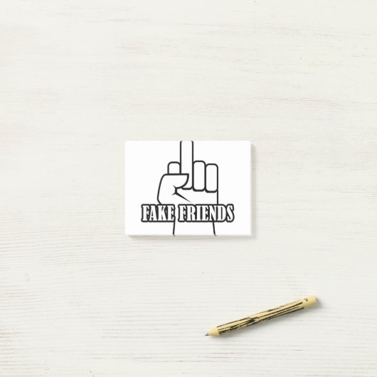 Middelvinger Fake Friends Post-it® Notes (Op bureau)