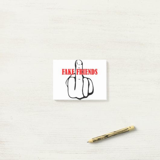 Middelvinger Fake Friends Post-it® Notes (Op bureau)