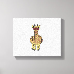 Middelvinger Giraffe Grappig Offensief Onbeleefd S Canvas Afdruk