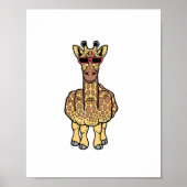 Middelvinger Giraffe Grappig Offensief Onbeleefd S Poster (Voorkant)