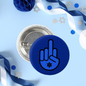 Middelvinger Hamsa met ster van David Joods Ronde Button 3,2 Cm