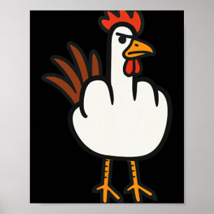 Middelvinger Kip, Volwassen Humor, Grappig Gebaar Poster