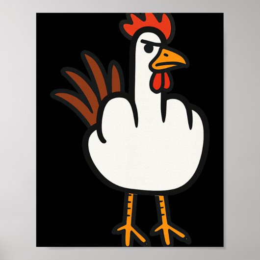 Middelvinger Kip, Volwassen Humor, Grappig Gebaar Poster (Voorkant)