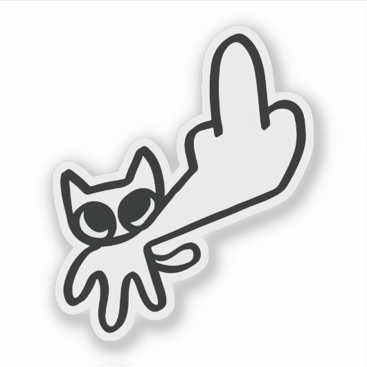 Middelvinger Meme Sticker (Voorkant)