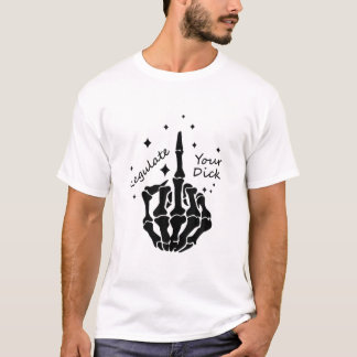 Middelvinger Reguleer uw DIC.K.-skelethand T-shirt