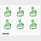 middelvinger ronde sticker (Vel)