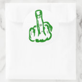 middelvinger ronde sticker (Tas)