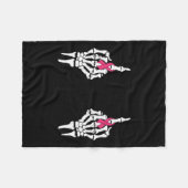 Middelvinger roze lint borstkanker Halloween Fleece Deken (Voorkant (Horizontaal))