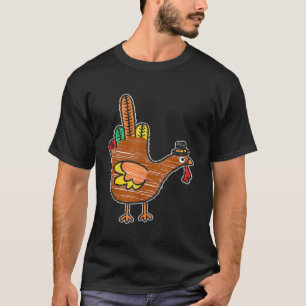 Middelvinger Thanksgiving Turkije Kinder Vogelteke T-shirt