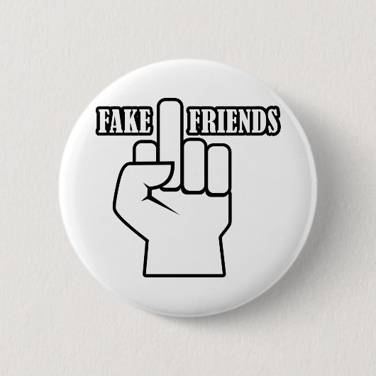 Middelvinger Valse Vrienden Ronde Button 5,7 Cm (Voorkant)