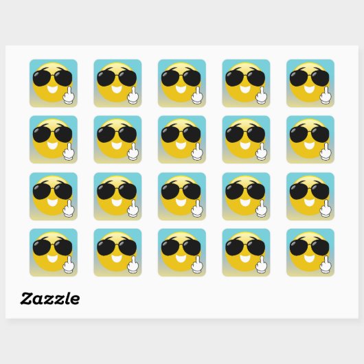 Middelvinger & Zonnebril Emoji Ombre Stickers (Vel)