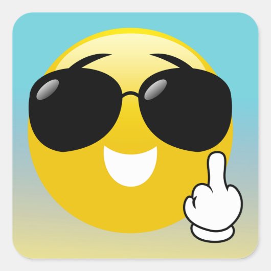 Middelvinger & Zonnebril Emoji Ombre Stickers (Voorkant)