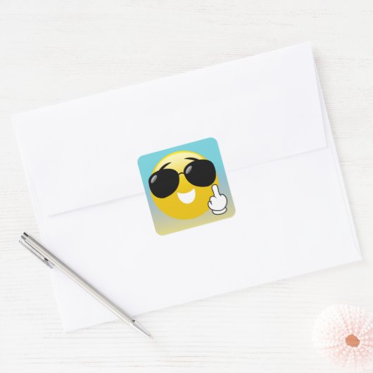 Middelvinger & Zonnebril Emoji Ombre Stickers (Envelop)
