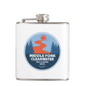 Middelvork Clearwater Wilde en Schilderachtig rivi Heupfles (Voorkant)