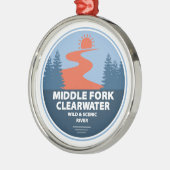 Middelvork Clearwater Wilde en Schilderachtig rivi Metalen Ornament (Links)