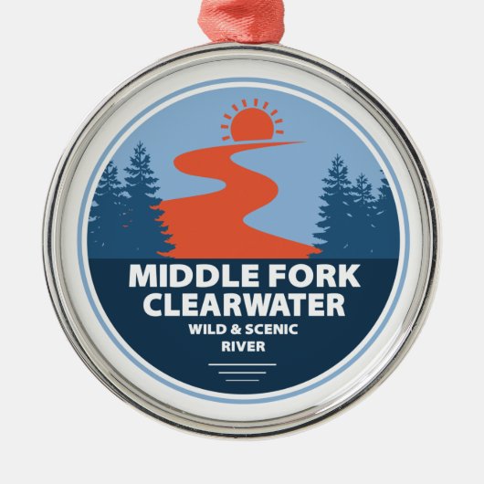 Middelvork Clearwater Wilde en Schilderachtig rivi Metalen Ornament (Voorkant)