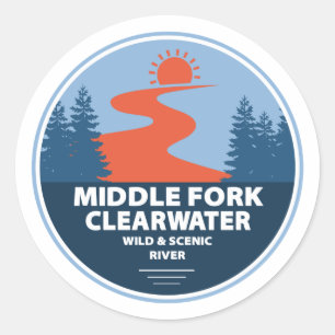 Middelvork Clearwater Wilde en Schilderachtig rivi Ronde Sticker