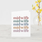 Middelvrouw Retro  Midwifery Gift Kaart (Gele Bloem)
