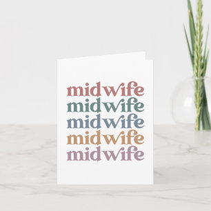 Middelvrouw Retro  Midwifery Gift Kaart