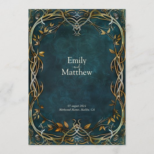 Midden-aarde Majesteit bruiloft Menu (Achterkant)