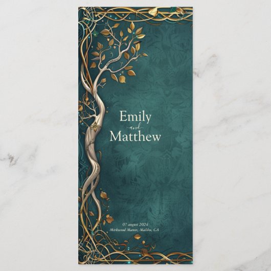 Midden-aarde Majesteit bruiloft Menu (Achterkant)