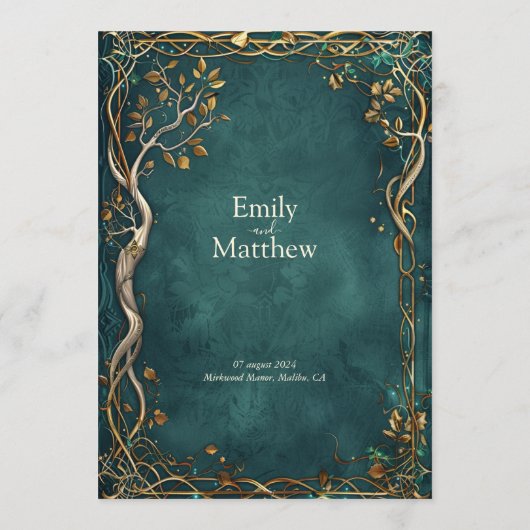 Midden-aarde Majesteit bruiloft Menu (Achterkant)