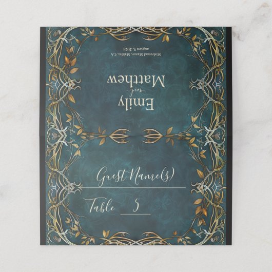 Midden-aarde Majesteit bruiloft Plaatskaartje (Buitenkant ongevouwen)