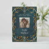 Midden-aarde Majesteit bruiloft Save The Date (Staand voorkant)