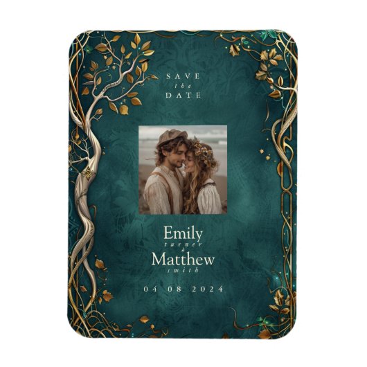 Midden-aarde Majesteit Bruiloft Save The Date Magneet (Verticaal)