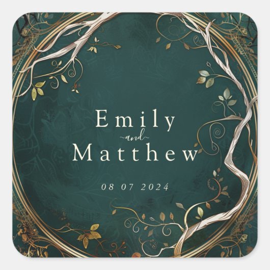 Midden-aarde Majesteit bruiloft Vierkante Sticker (Voorkant)