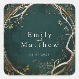 Midden-aarde Majesteit bruiloft Vierkante Sticker