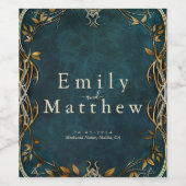 Midden-aarde Majesteit bruiloft Wijn Etiket (Enkel label)