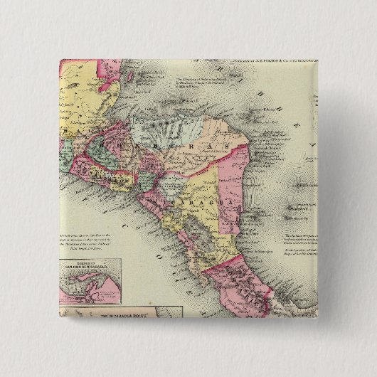 Midden-Amerika 3 Vierkante Button 5,1 Cm (Voorkant)