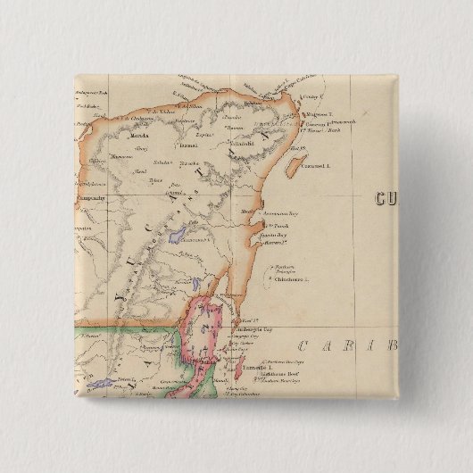 Midden-Amerika 3 Vierkante Button 5,1 Cm (Voorkant)