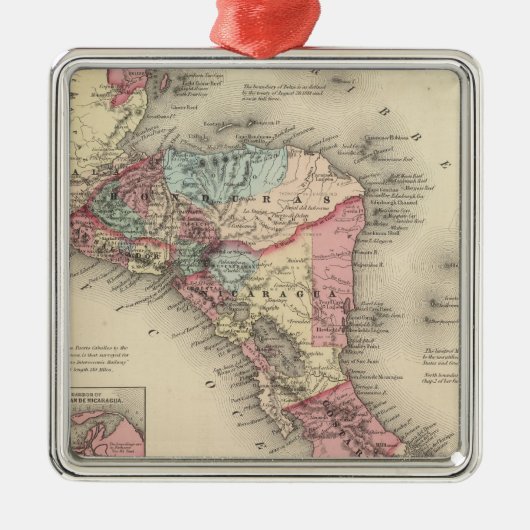 Midden-Amerika 5 Metalen Ornament (Voorkant)