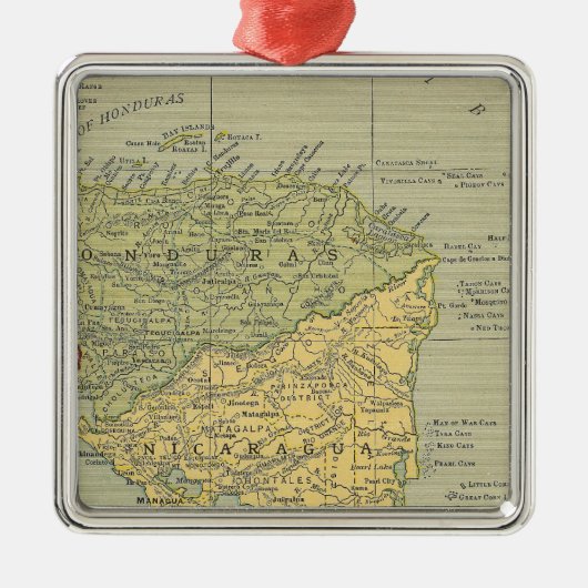 Midden-Amerika 5 Metalen Ornament (Voorkant)