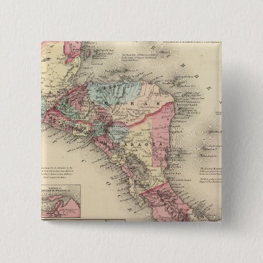 Midden-Amerika 5 Vierkante Button 5,1 Cm (Voorkant)