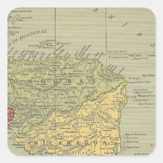 Midden-Amerika 5 Vierkante Sticker (Voorkant)